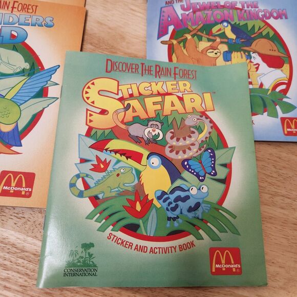 Vintage 1992 McDonald’s “Discover the Rain Forest” Sticker Story Activity Books - Picture 2 of 7